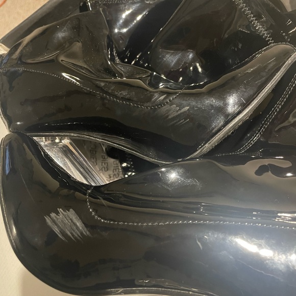 JACOBIES Thigh High Back Zipper Patent Boots Size 6.5 - Picture 6 of 6